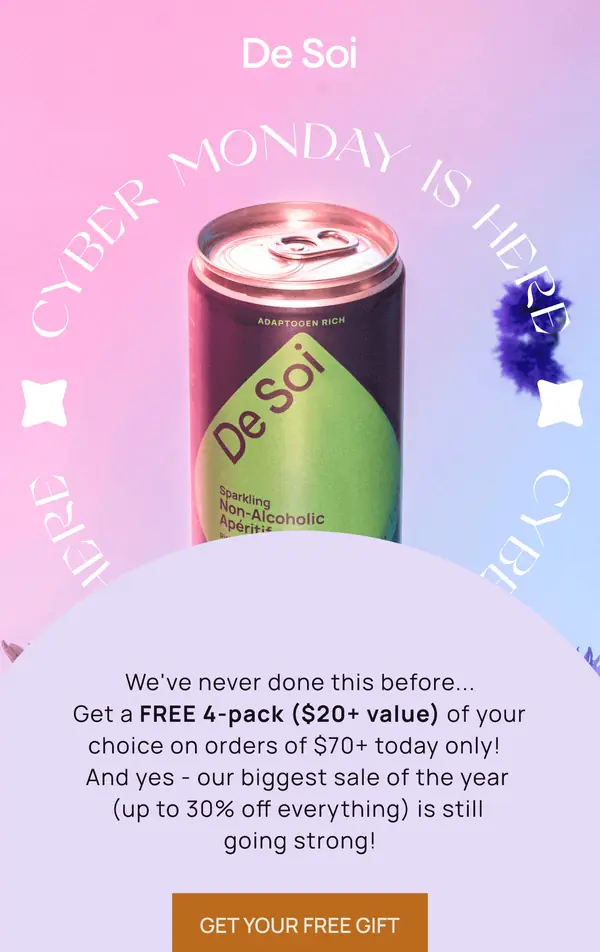 De Soi Cyber Monday email design